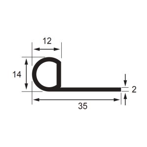 P100 DOOR SEAL P-SHAPE